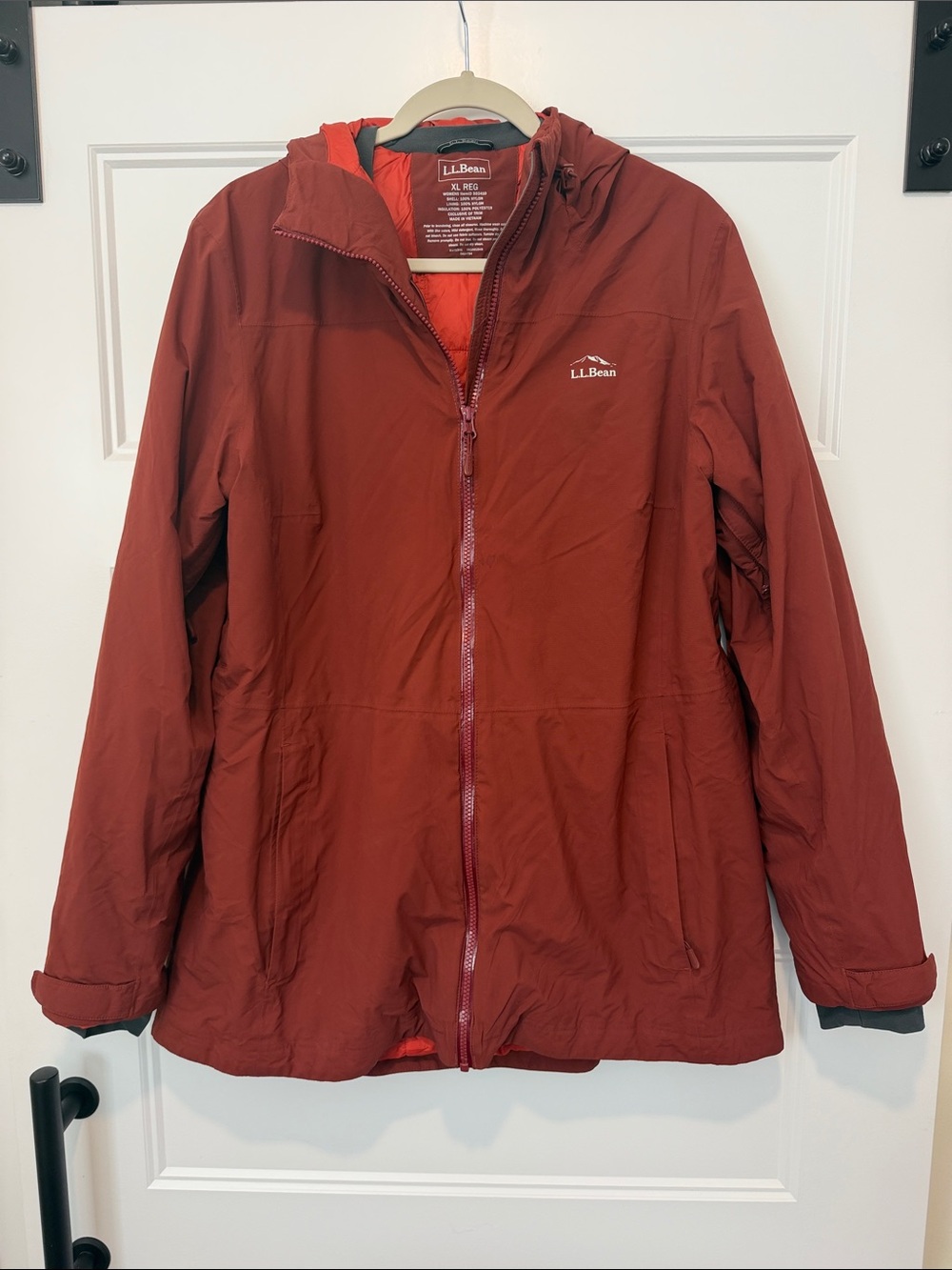 L.L. Bean Women’s Hooded Winter Jacket in Rust